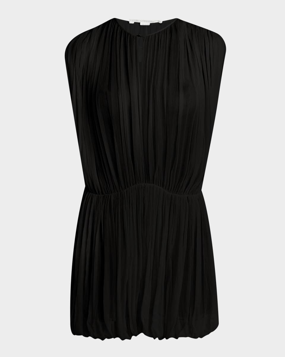 Gathered Creponne Drape Mini Dress
